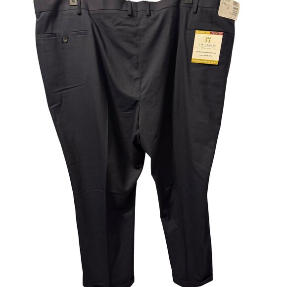 J.M. Haggar Big/Tall Pleated  Fit Dress Pants Dark Navy Hidden Expandable Waistb - Picture 5 of 11